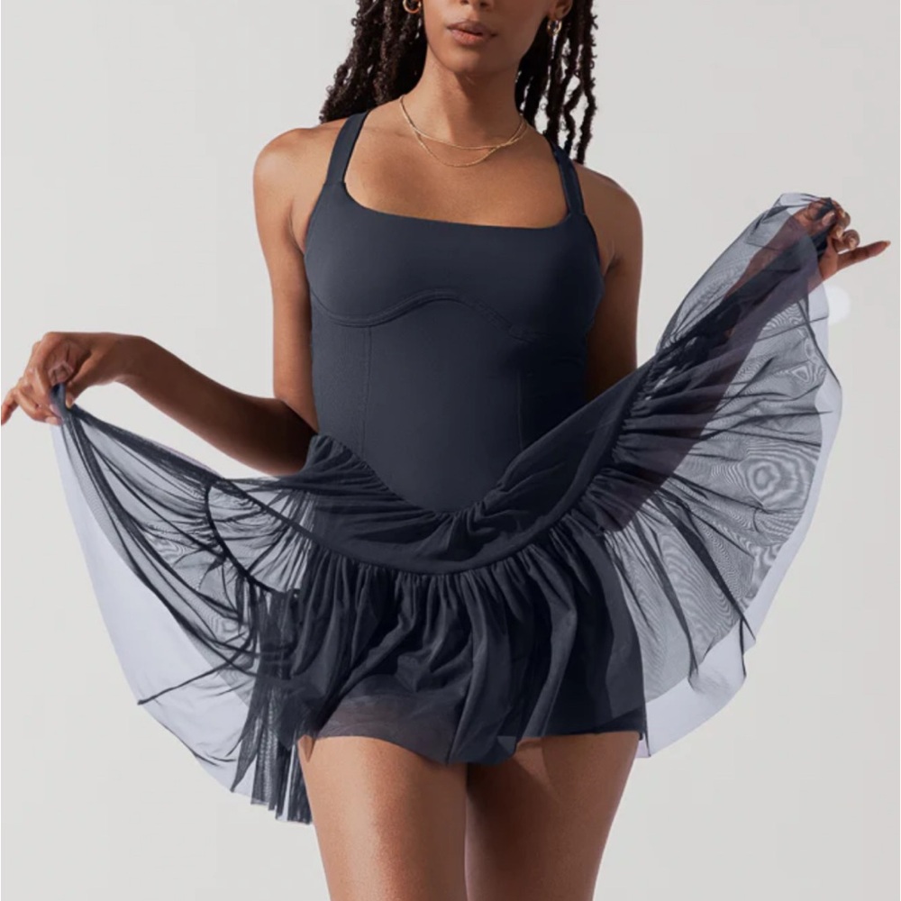 POPFLEX Corset Pirouette Dress in Navy Blue Medium